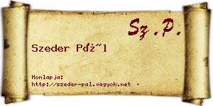 Szeder Pál névjegykártya