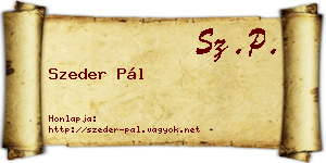 Szeder Pál névjegykártya